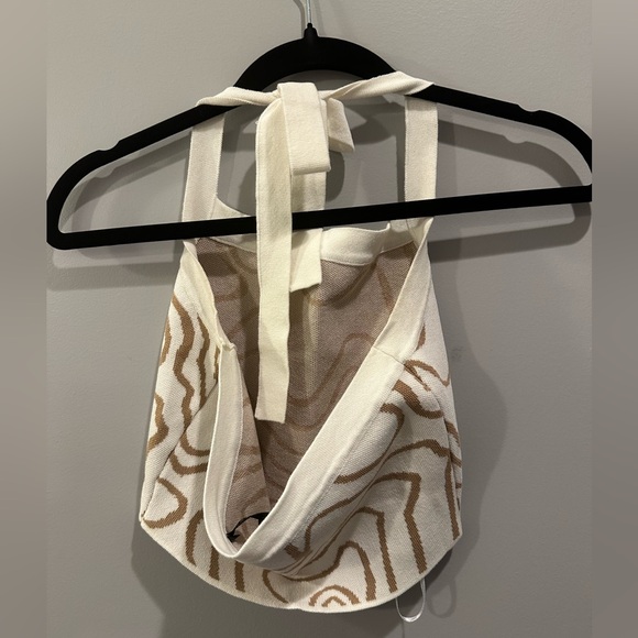 Blue Blush Mocha Swirl Halter Top and Pants Matching Set Size S Cream Multi - Picture 8 of 16